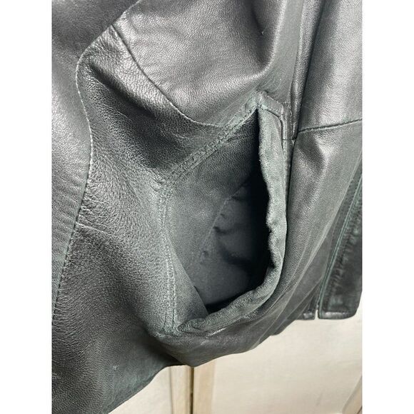 Vintage Calvin Klein Men's Leather Jacket Black Size XL - Picture 8 of 12